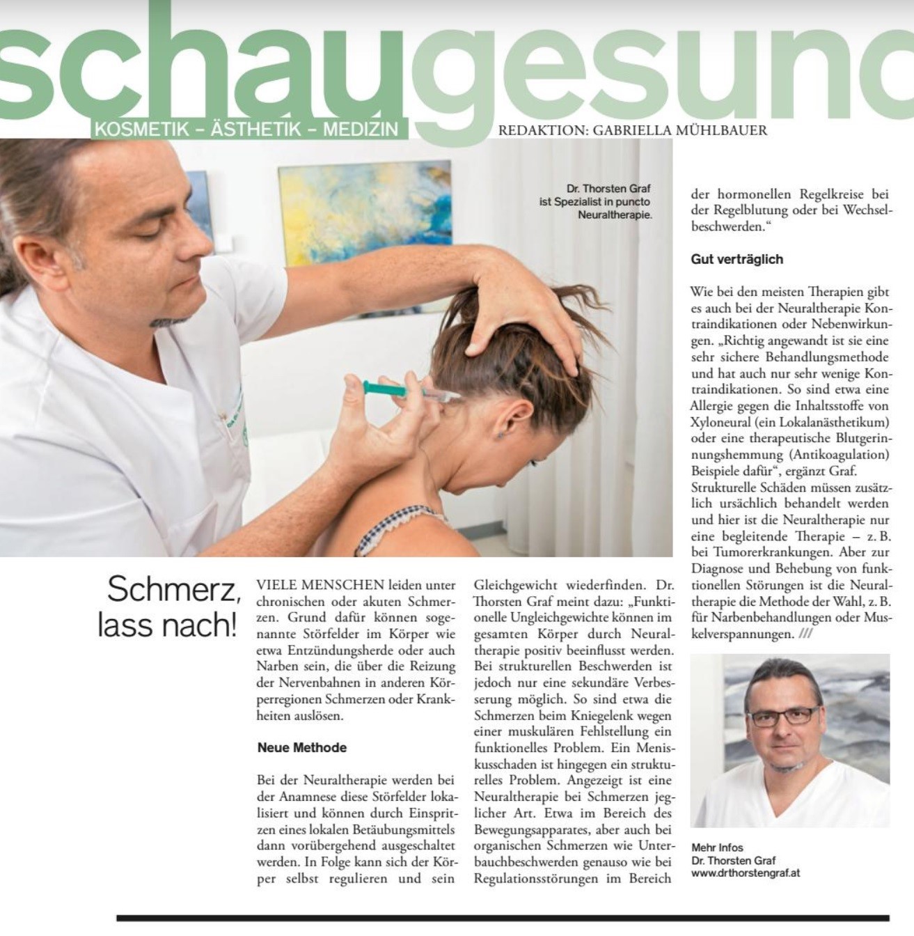 Schmerz, lass nach - Neuraltherapie - Dr. Thorsten Graf - Story im Schau-Magazin
